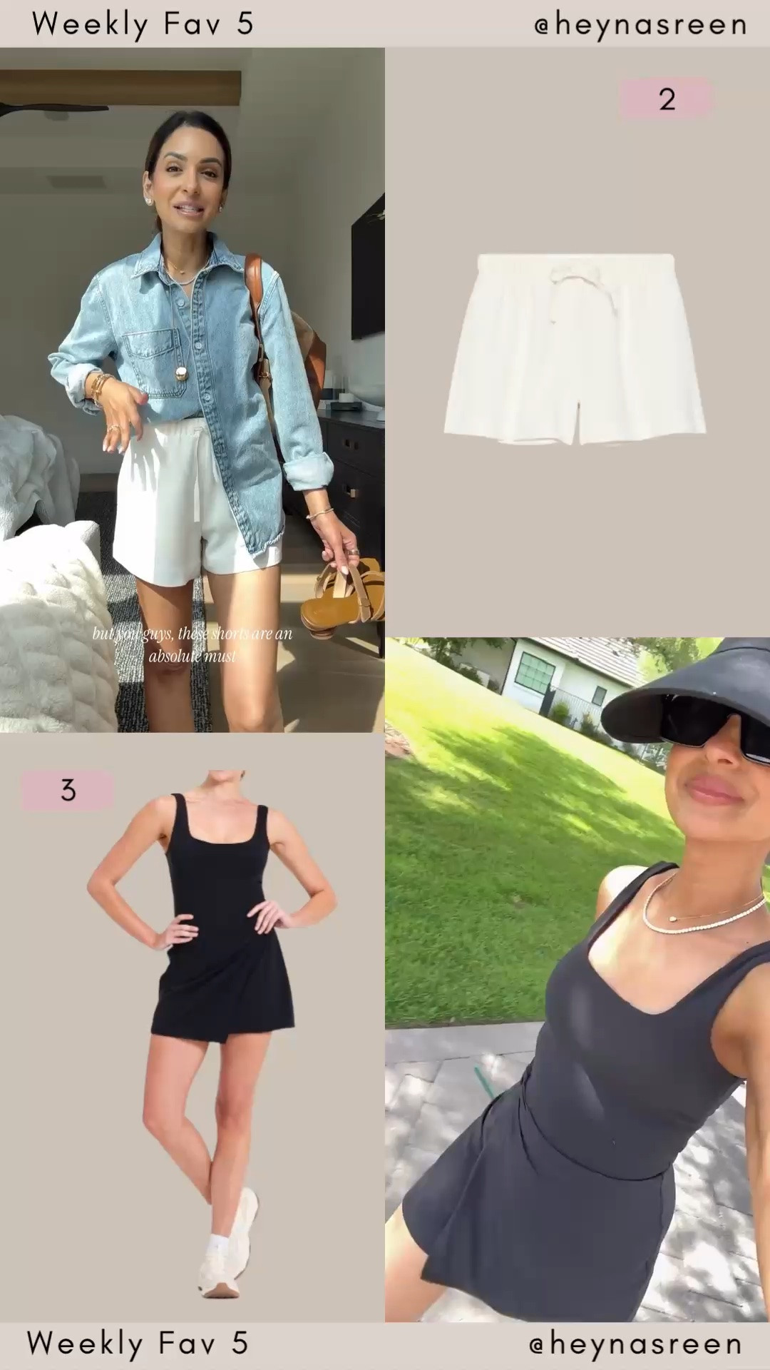Fav 5:
#2: Aritzia lodge shorts, so comfy but still looks chic!
#3: Target activewear dress, love the price!