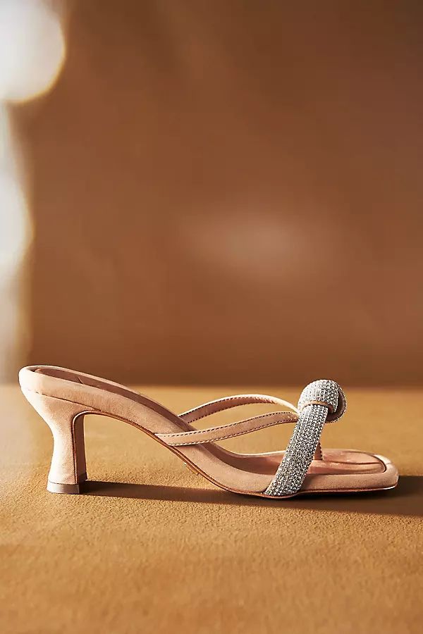 Vicenza Rhinestone Knot-Heeled Mules | Anthropologie (US)