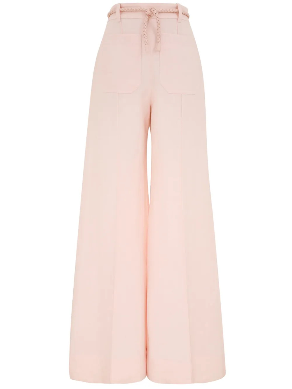 ZIMMERMANN Linen Flared Trousers | Pink | FARFETCH SI | Farfetch Global