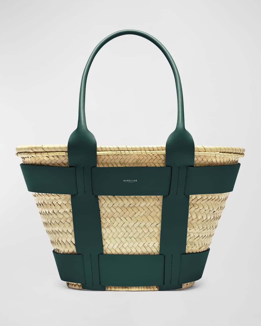 Natural raffia teal smooth | Neiman Marcus