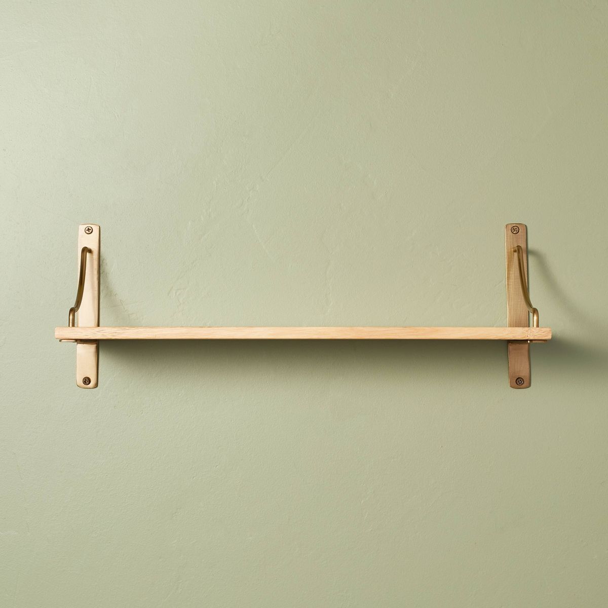 Wood & Brass Decorative Bracket Wall Shelf - Hearth & Hand™ with Magnolia | Target