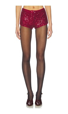 superdown Shani Micro Short in Burgundy from Revolve.com | Revolve Clothing (Global)