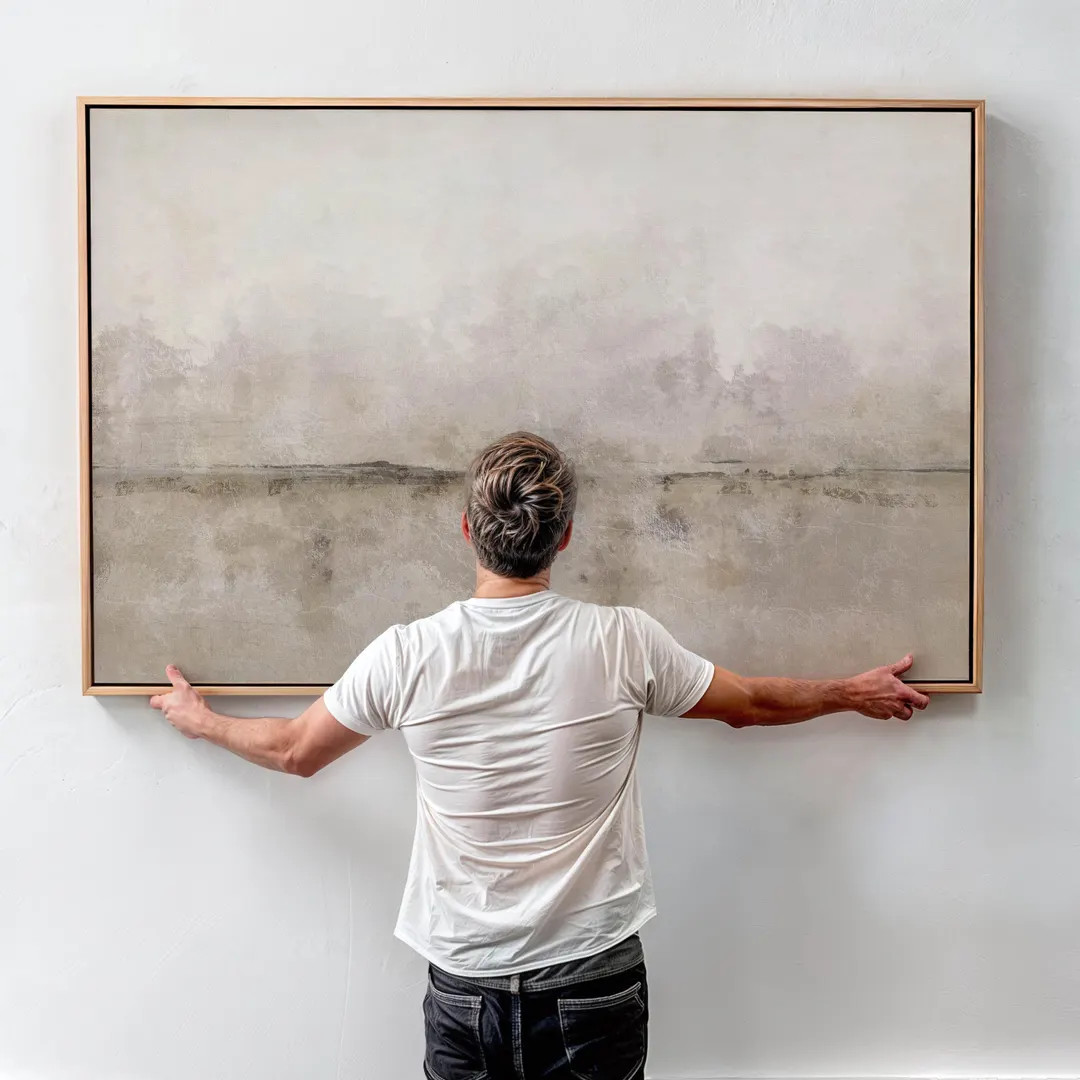 Neutral Landscape Canvas Wall Art, Horizontal Framed Art, Extra Large Living Room Decor, Minimali... | Etsy (US)