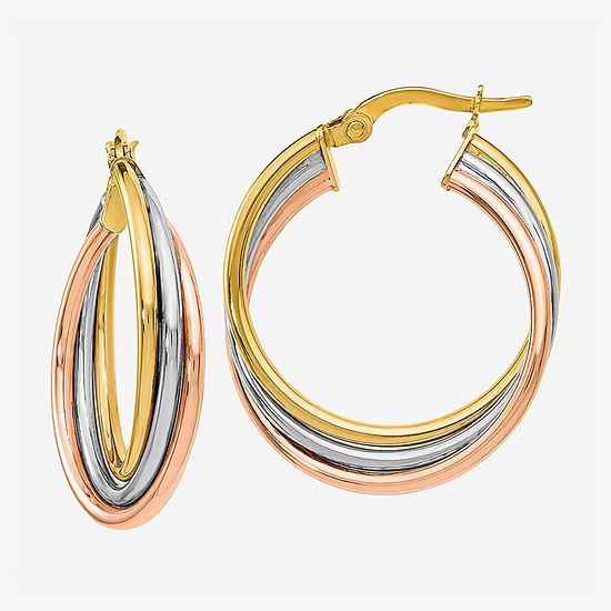 Made in Italy 14K Tri-Color Gold 22mm Hoop Earrings | JCPenney