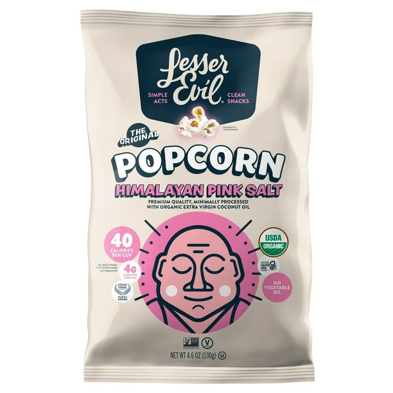 LesserEvil Organic Popcorn, Himalayan Pink, 4.6 oz | Walmart (US)