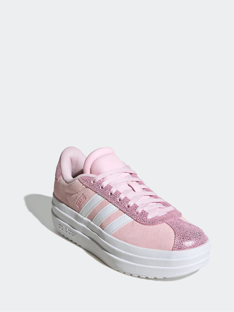adidas Pink VL Court Bold Lace Junior Trainers | Next US