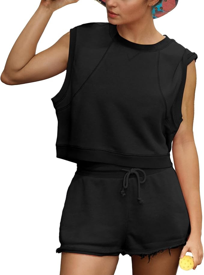 Songling Two Piece Sets for Women Summer Short Workout Tank Tops and Shorts Matching Set Outfits ... | Amazon (US)