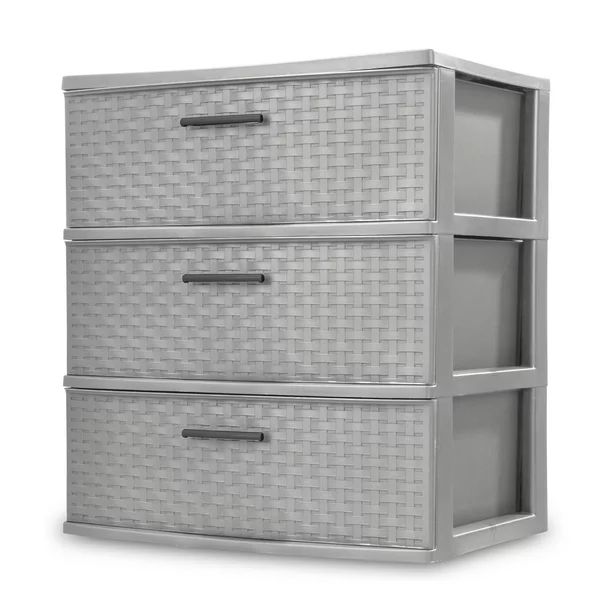 Sterilite 3 Drawer Wide Weave Tower Cement - Walmart.com | Walmart (US)