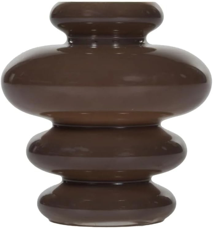 Alice Lane Ribbed Glass Vase Small Cocoa Modern Sculptural Home Décor | Amazon (US)