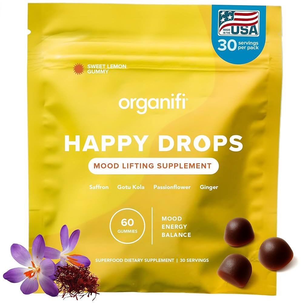 Organifi Happy Drops - Daily Superfood Happy Gummies for Adults - Mood Support Supplement for Bal... | Amazon (US)