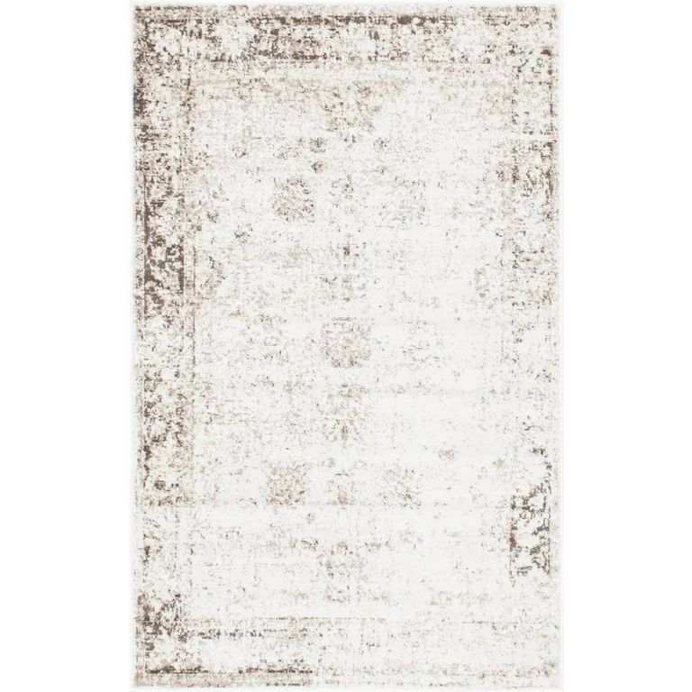 Unique Loom Sofia Distressed Modern Area Rugs, Ivory/Off-White/Brown, 3' 3 x 5' 3 | Walmart (US)