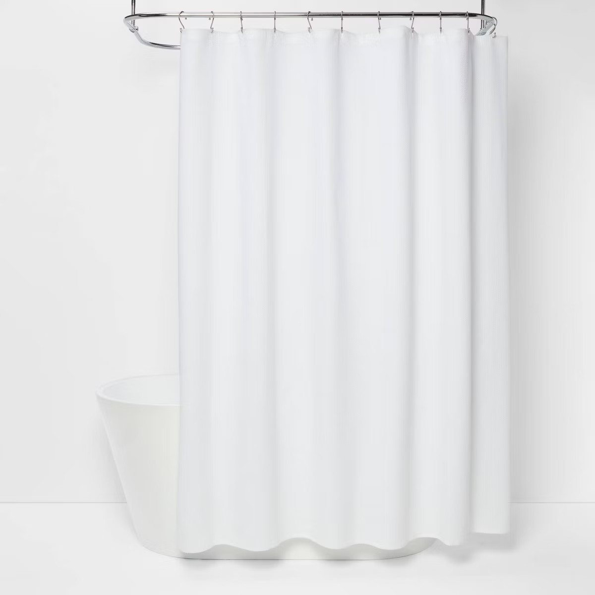 Diamond Matelesse Shower Curtain White - Threshold™: Cotton Bath Curtain, Buttonhole Top, Machi... | Target