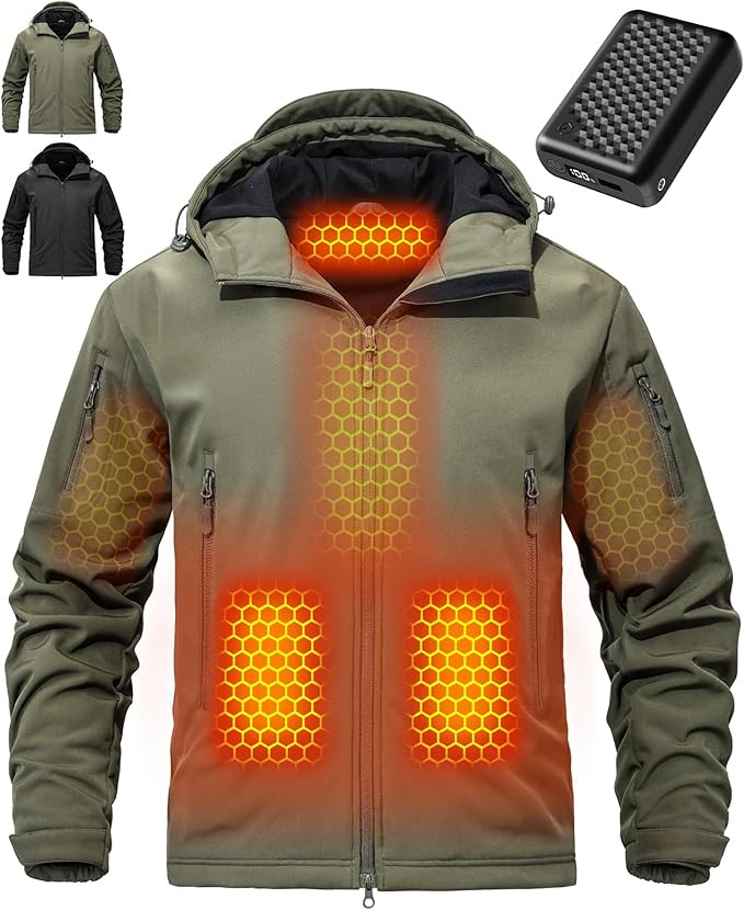Wulcea Graphene Heated Soft Shell Jacket for Men 12V 18400mAh Large Capacity | Amazon (US)