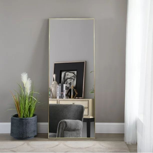 Better Homes & Gardens Metal Oversized Full Length Mirror, 27X70 IN, Gold | Walmart (US)