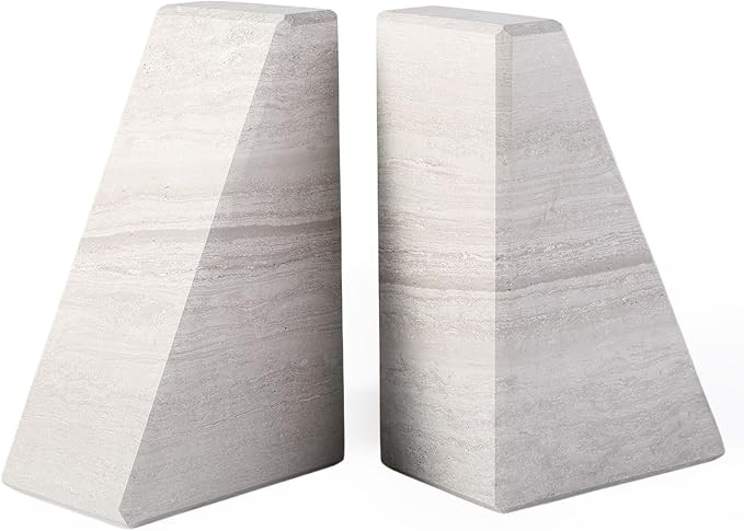 Marble Book Ends for Heavy Books, Decorative Bookends for Shelves, Durable and Heavy-Duty Bookend... | Amazon (US)
