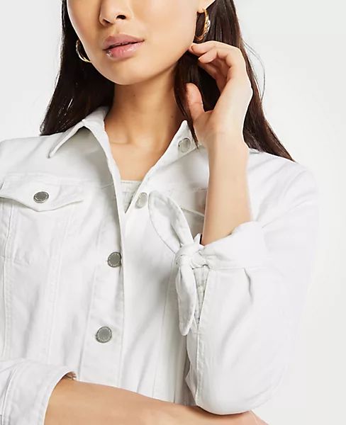 Tie Sleeve Denim Jacket | Ann Taylor | Ann Taylor (US)