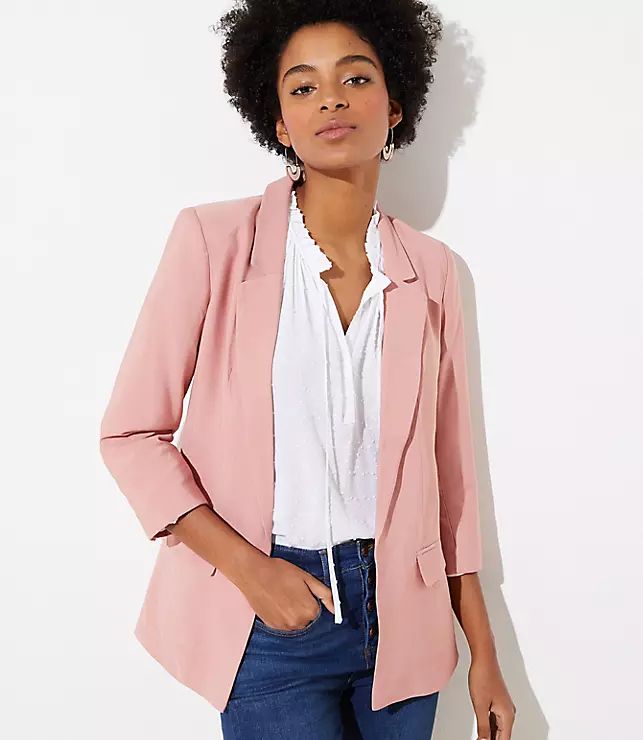 3/4 Sleeve Open Blazer | LOFT