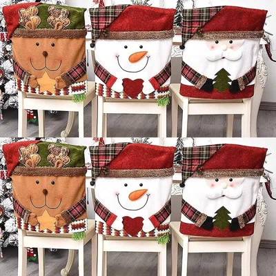 Christmas Chair Covers Set Of 6 Christmas Chair Back Covers For Dining Room Cute Santa Chair Cover Party Chair Covers Snowman Reindeer Xmas Folding Ch | Wayfair North America