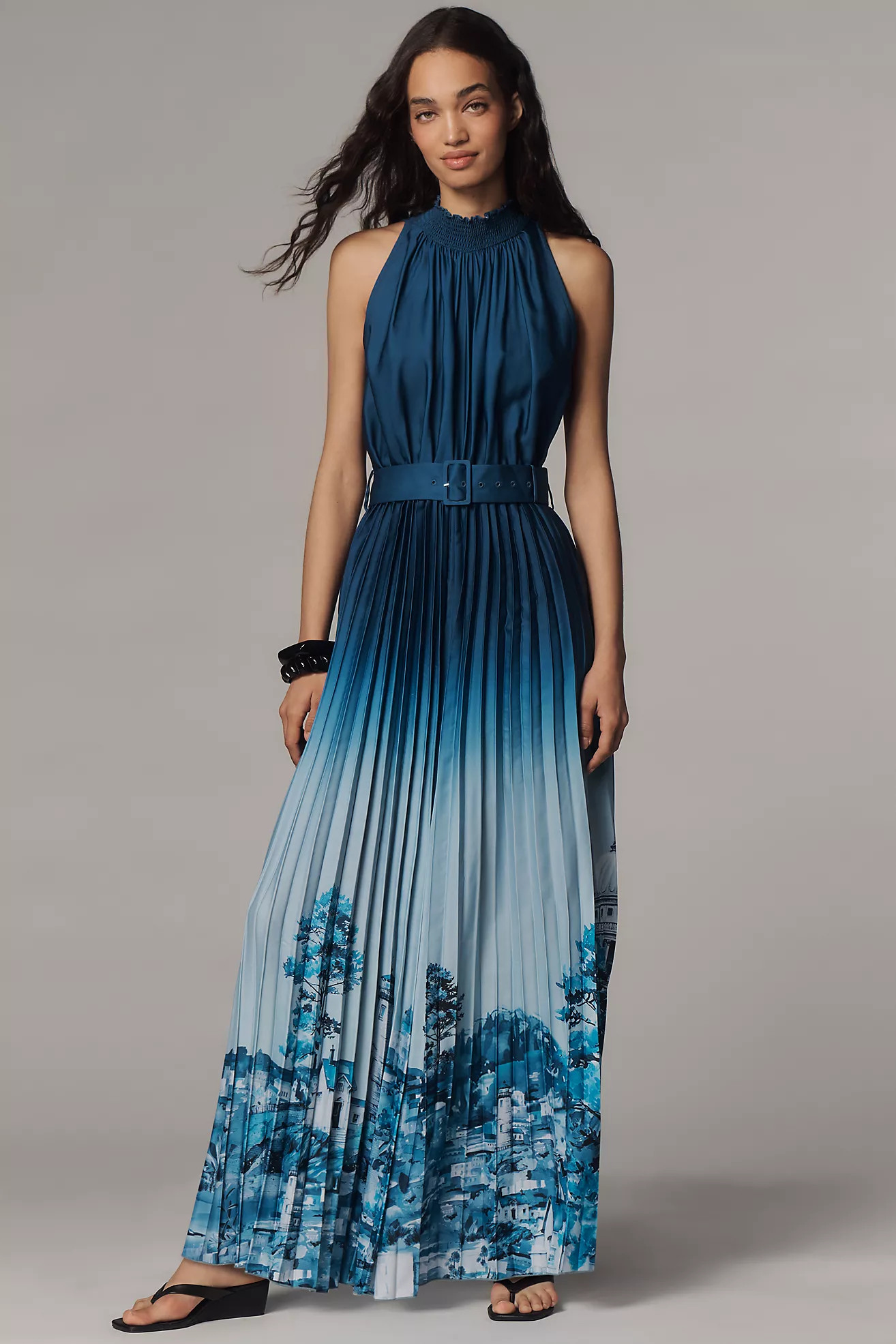 Ranna Gill Rome Pleated Mock-Neck Jumpsuit | Anthropologie (US)