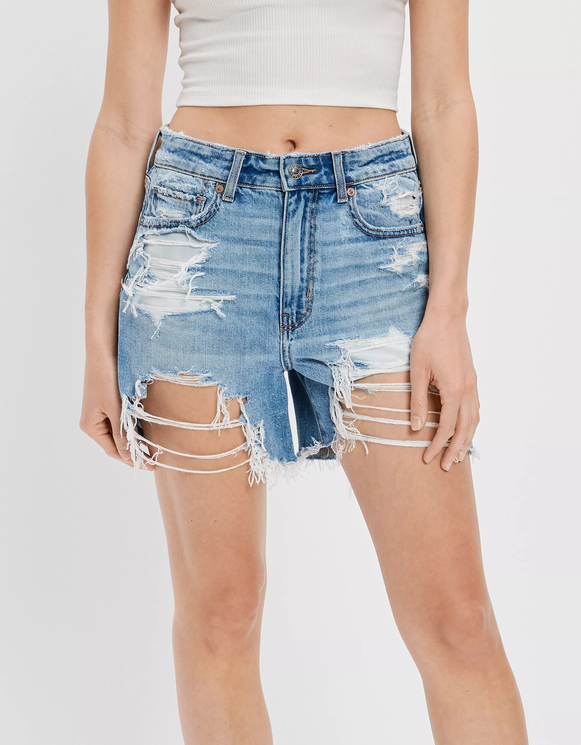 AE Denim Highest Waist Baggy Short | American Eagle Outfitters (US & CA)