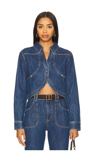 HEVRON Lucia Jacket in Blue. - size S | Revolve Clothing (Global)