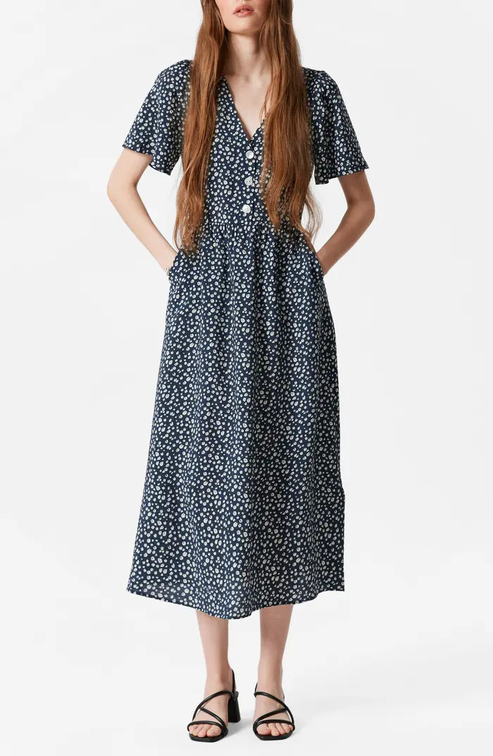 & Other Stories Floral Print A-Line Midi Dress | Nordstrom | Nordstrom