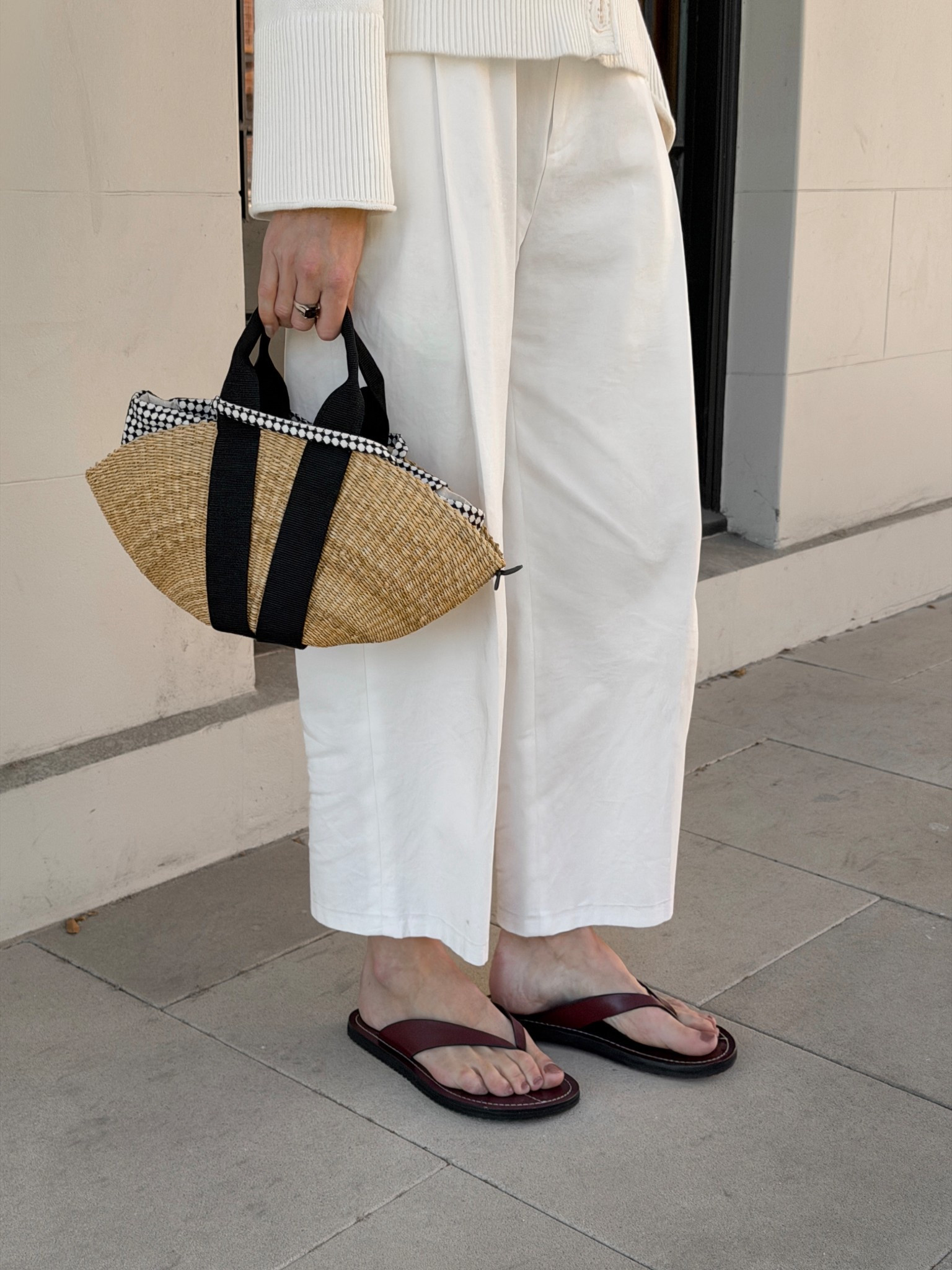 Starting with some easy summertime accessories 🌞 The woven bag comes from one of my favourite brand discoveries of the year, and living in Sydney, you can’t beat a solid leather flip flop (and these are wide feet friendly!! 👏🏻)

Stuck with my usual EU40
