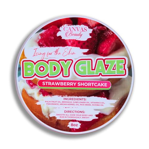 Canvas Beauty Body Glaze, Strawberry Shortcake Scented – Sugary Sweet + Gourmand, Moisturizing Non-Greasy Body Butter for Women With Beeswax, Jojoba Oil, and Rice Bran for Soft and Glossy Skin | Amazon (US)