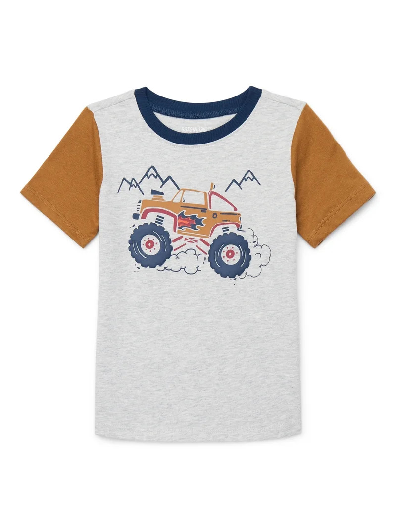 Garanimals Toddler Boys Colorblocked Graphic Tee with Short Sleeves, Sizes 18M-5T | Walmart (US)