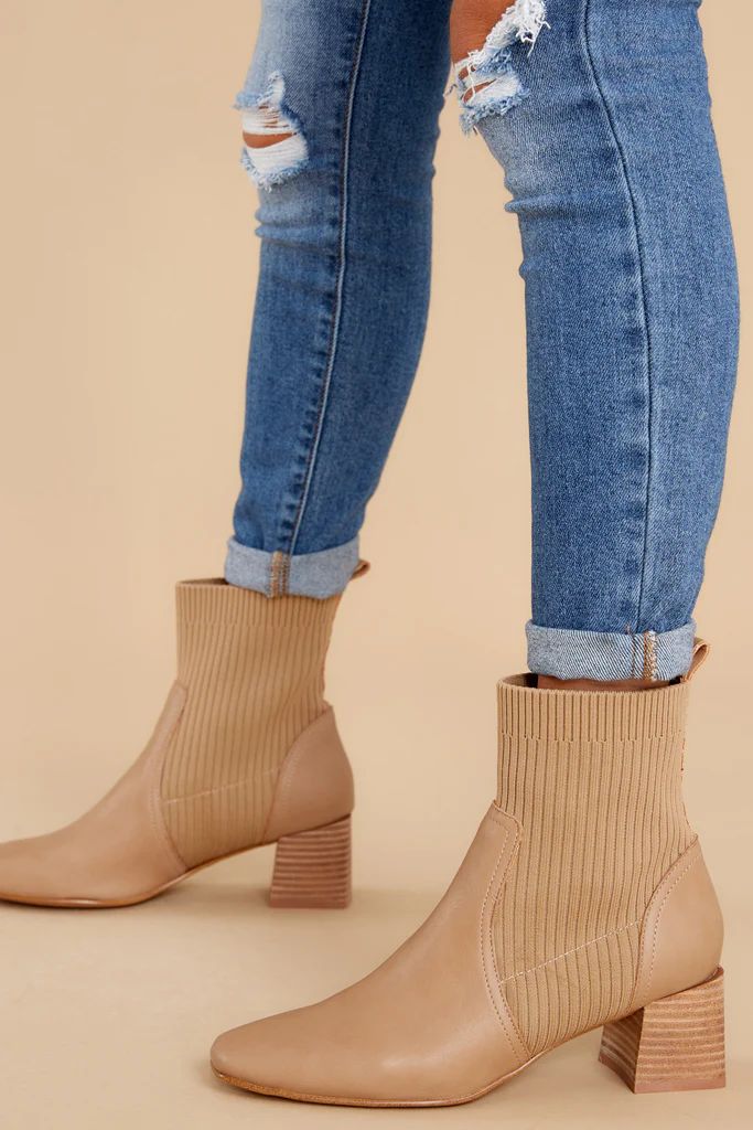 Seal The Deal Tan Ankle Booties | Red Dress 