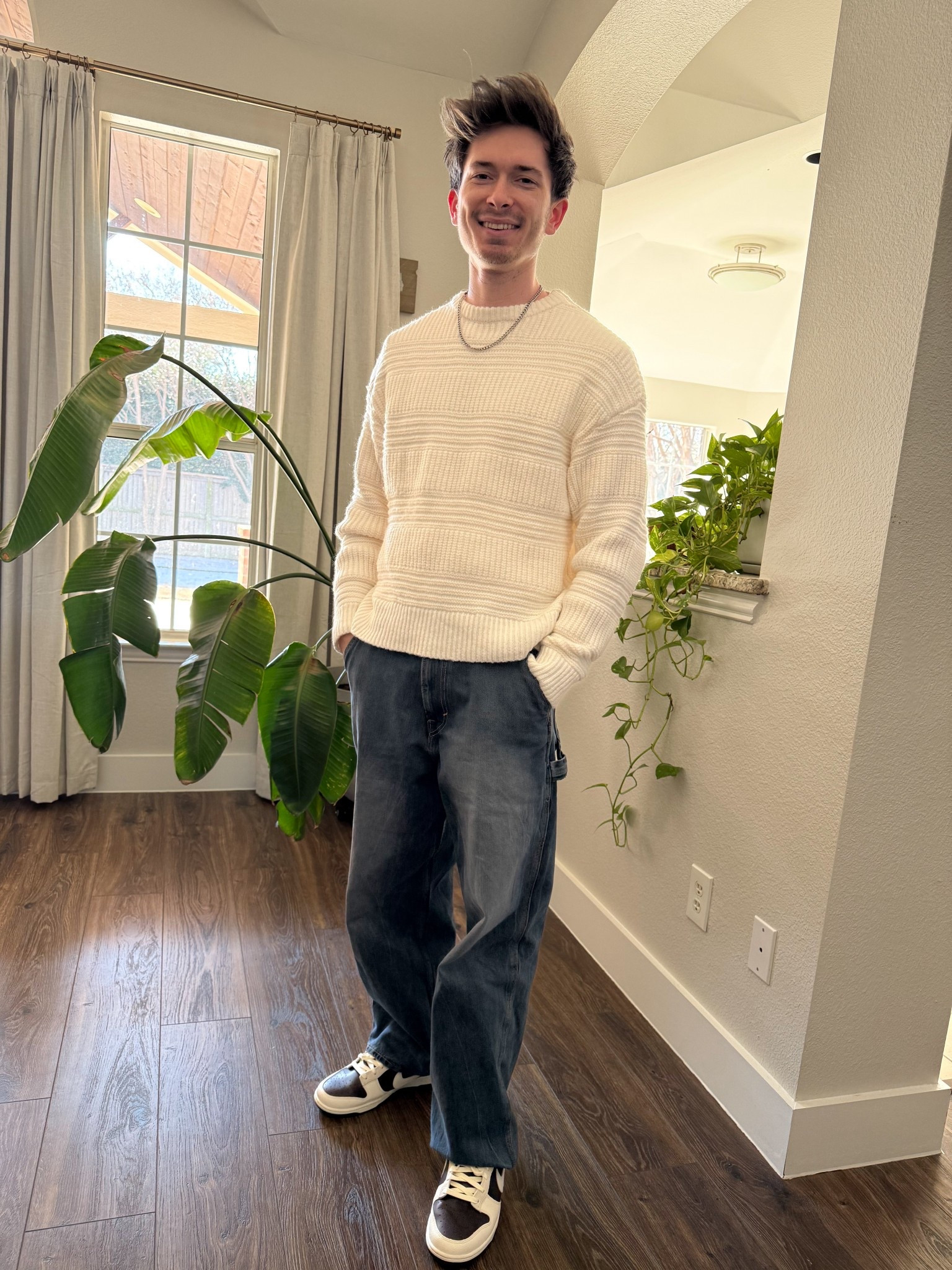 Men’s winter outfit inspo. Brayden lovess these baggy carpenter jeans! Sizes: L sweater / 30/32 jean 

#LTKootd #LTKTall #LTKMens