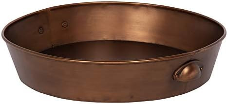 Kate and Laurel Forgeham Large Traditional Rustic Farmhouse Round Metal Tray with Handles, Antiqu... | Amazon (US)