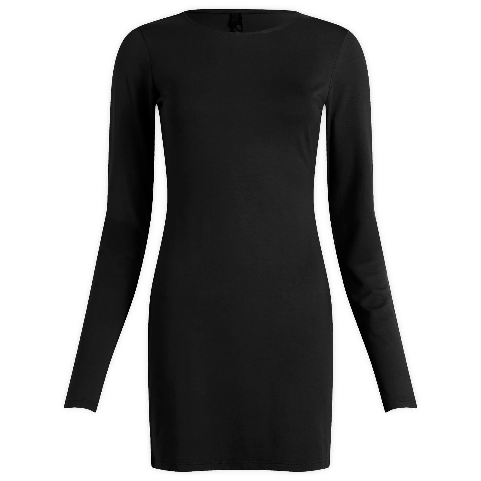 SKIMS Women's Smooth Layers Crewneck Tunic Mini Dress in Obsidian, Size Medium | END. Clothing