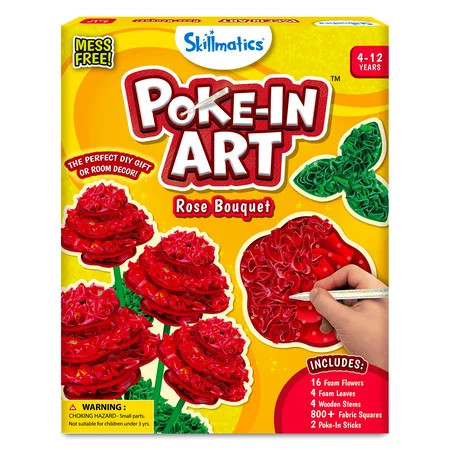 Skillmatics Poke-in Art - Rose Bouquet, Mess-Free Fun for Kids, DIY Wood Craft Kits, Creative Activity, Gifts for Girls & Boys Ages 4, 5, 6, 7, 8, 9, 10, 11, 12 | Walmart (US)