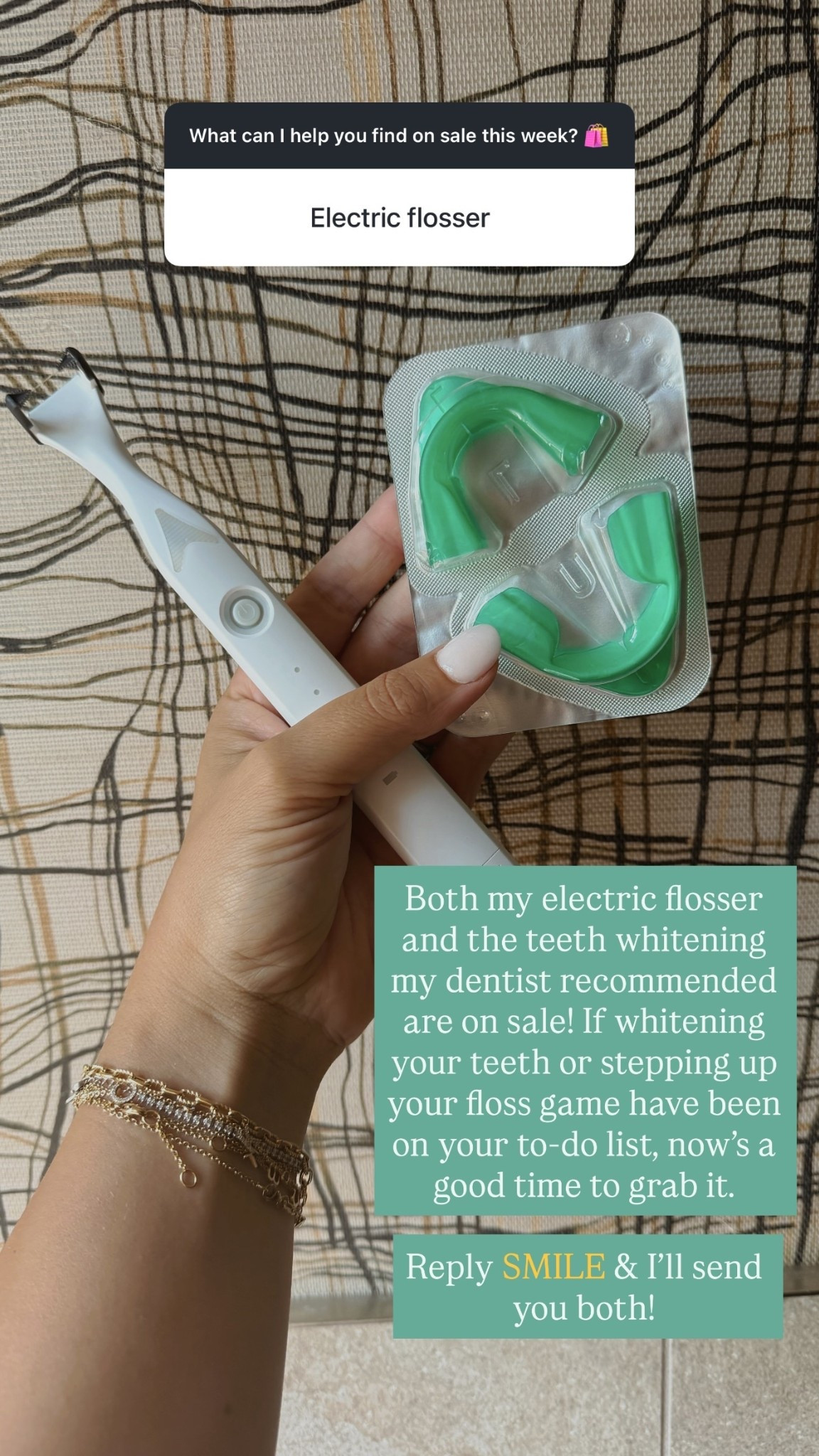 @slateflosser @opalescencewhitening  Both my electric flosser and the teeth whitening my dentist recommended are on sale! If whitening your teeth or stepping up your floss game have been on your to-do list, now’s a good time to grab it.
