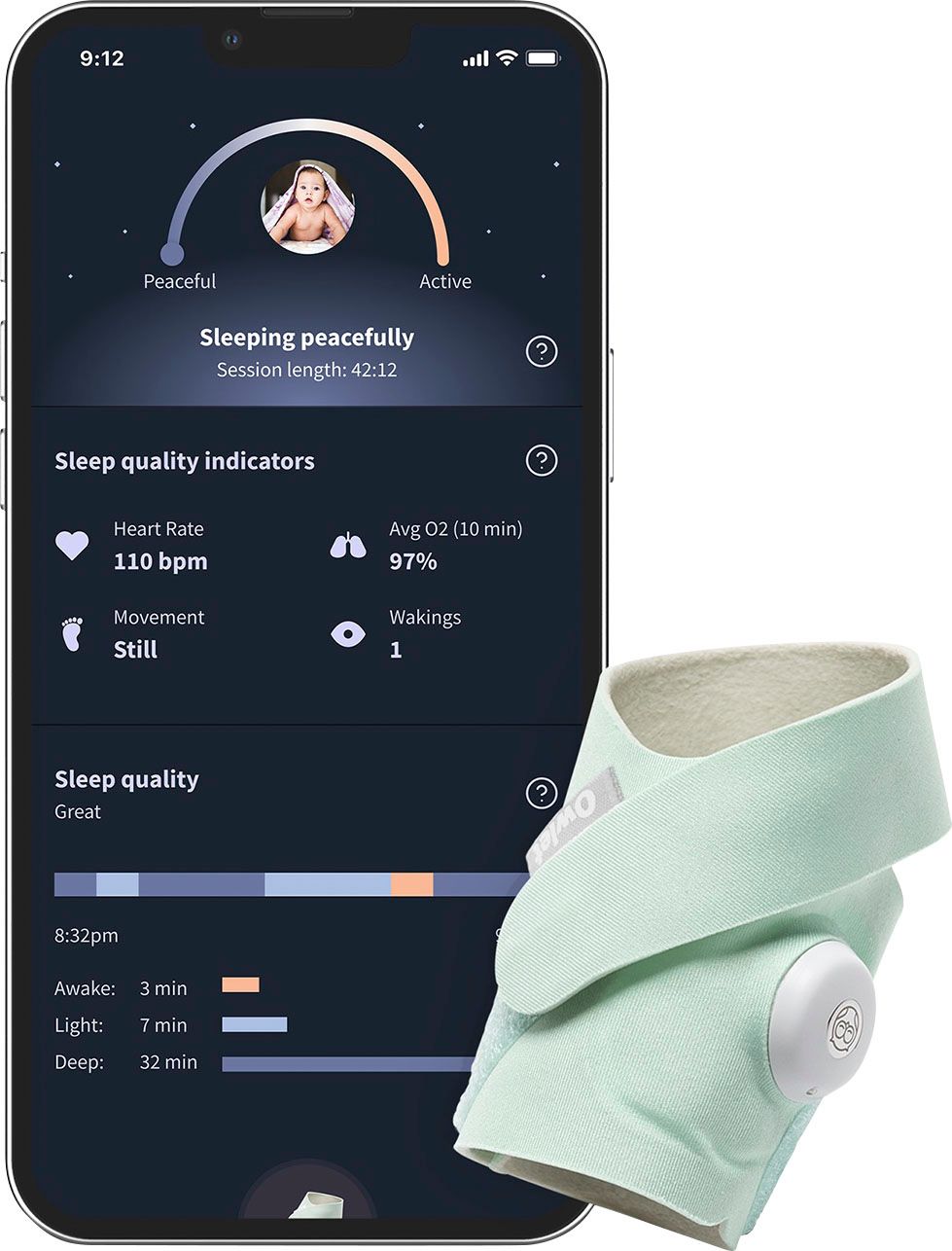 Owlet Dream Sock Baby Monitor Mint BM06NMMCJ - Best Buy | Best Buy U.S.