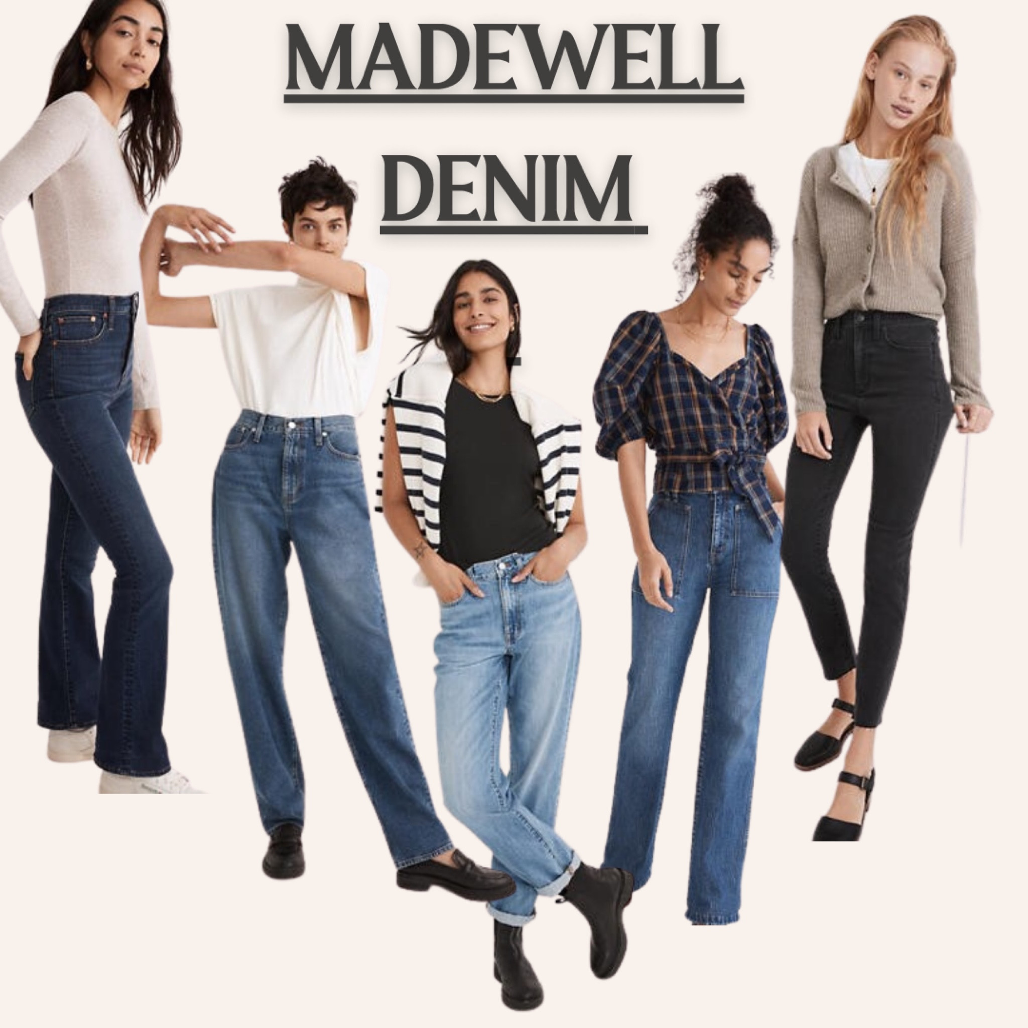 Fall autumn denim trends. Wide leg, flare, boyfriend, stovepipe jeans. High waisted jeans. Relaxed fit jeans, skinny jeans. Sustainable brand. 

#LTKcurves #LTKSale #LTKstyletip