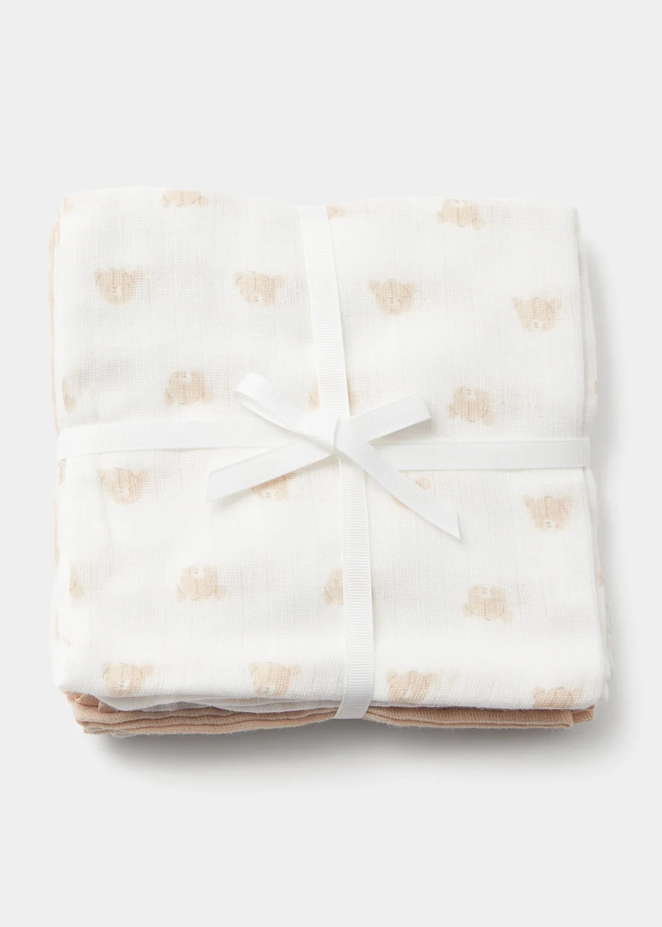 3 Pack Bear Muslin Squares (73cm x 73cm) - One Size | Matalan (UK)