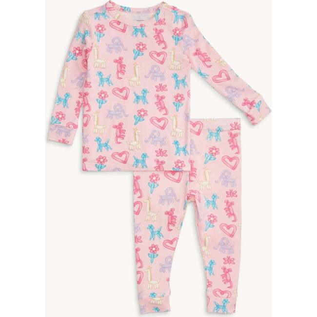 Magnetic Me | Pk Party Animals Glow In The Dark Mod L/S Pajama (Pink, Size 4Y) | Silky, Lighweight Bamboo | Maisonette | Maisonette