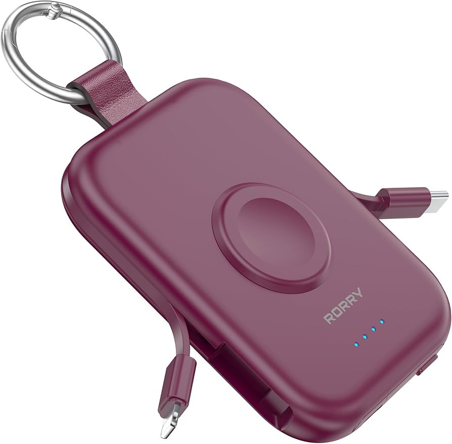 RORRY Portable Charger, 5000mAh Portable Charger Power Bank with Built-in Cables, Travel Keychain... | Amazon (US)