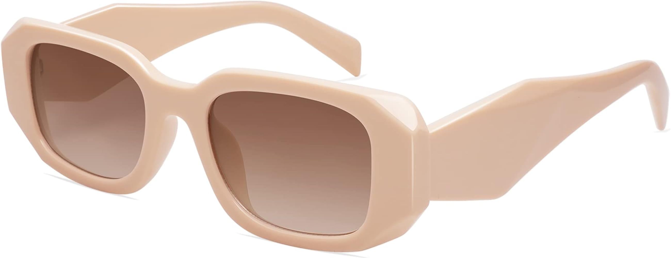 VANLINKER Trendy Rectangle Sunglasses for Women Men Retro Geometric Frame Vintage 90s Square Eyewear | Amazon (US)