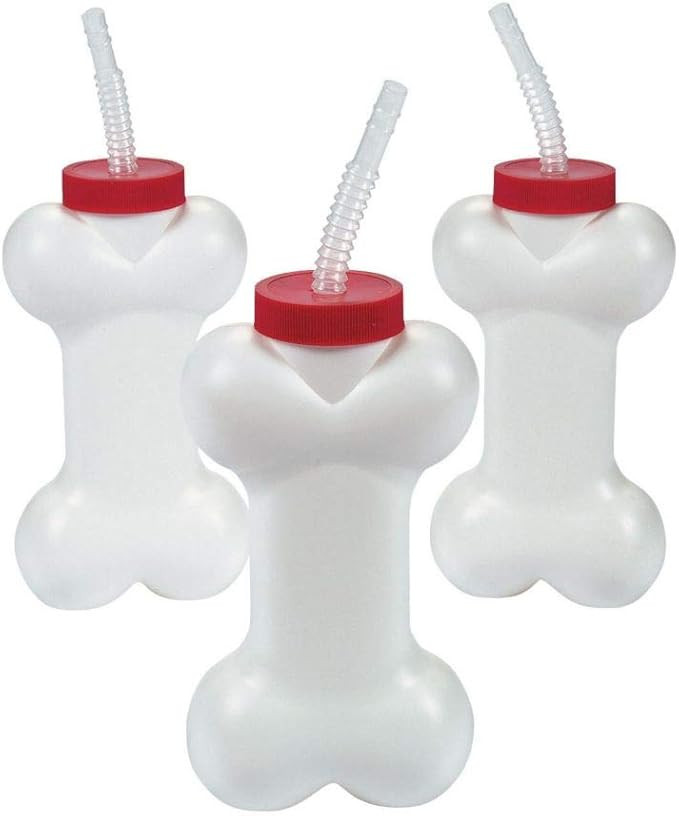 Fun Express Dog Bone Cups with Straw (Set of 12) 14 oz-Puppy Party Supplies, 12 Count (Pack of 1)... | Amazon (US)