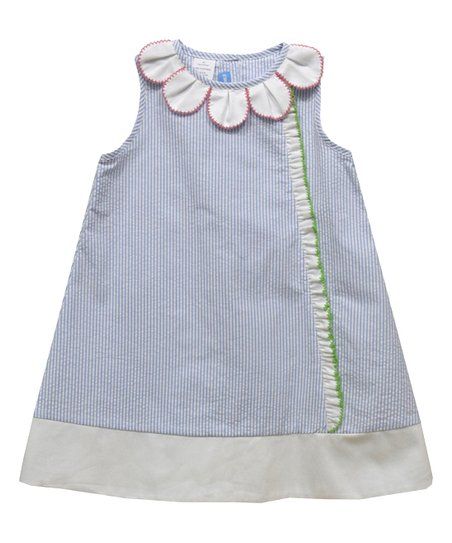 Light Blue Petal Collar Sleeveless A-Line Dress - Infant, Toddler & Girls | Zulily