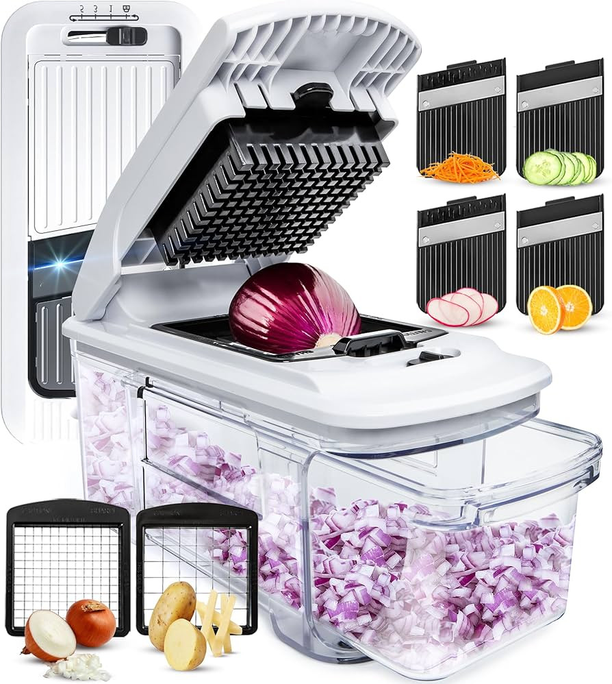 Fullstar All-in-1 Vegetable Chopper, Mandoline Slicer & Cheese Grater - French Fry Cutter & Veggi... | Amazon (US)