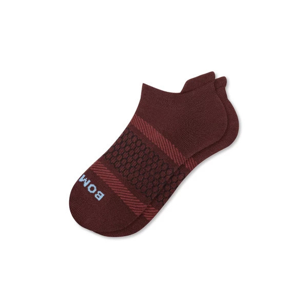 Men's Bombas Diagonal Ticking Stripes Ankle Socks Small Dark Cocoa Singles | Scheels