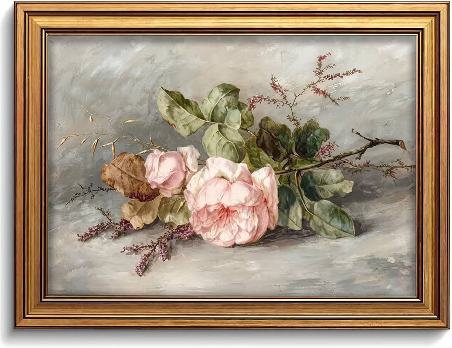 MAM8A Vintage floral Framed Wall Art,Vintage Rose Picture Wall Art, 9 x 11 | Amazon (US)