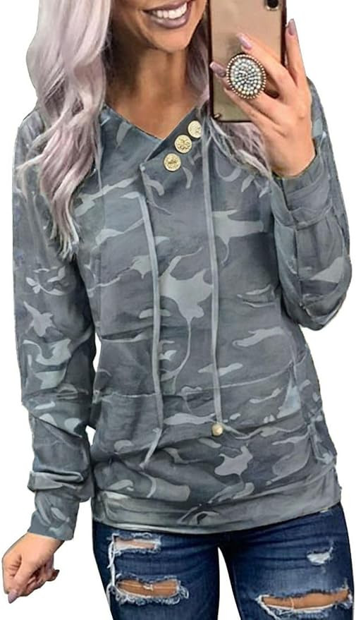 Dokotoo Women's Casual Long Sleeve Hoodies Sweatshirts Drawstring Pullover Tunic Tops With Pocket... | Amazon (US)