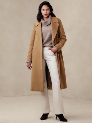 Tie-Waist Wrap Coat | Banana Republic Factory