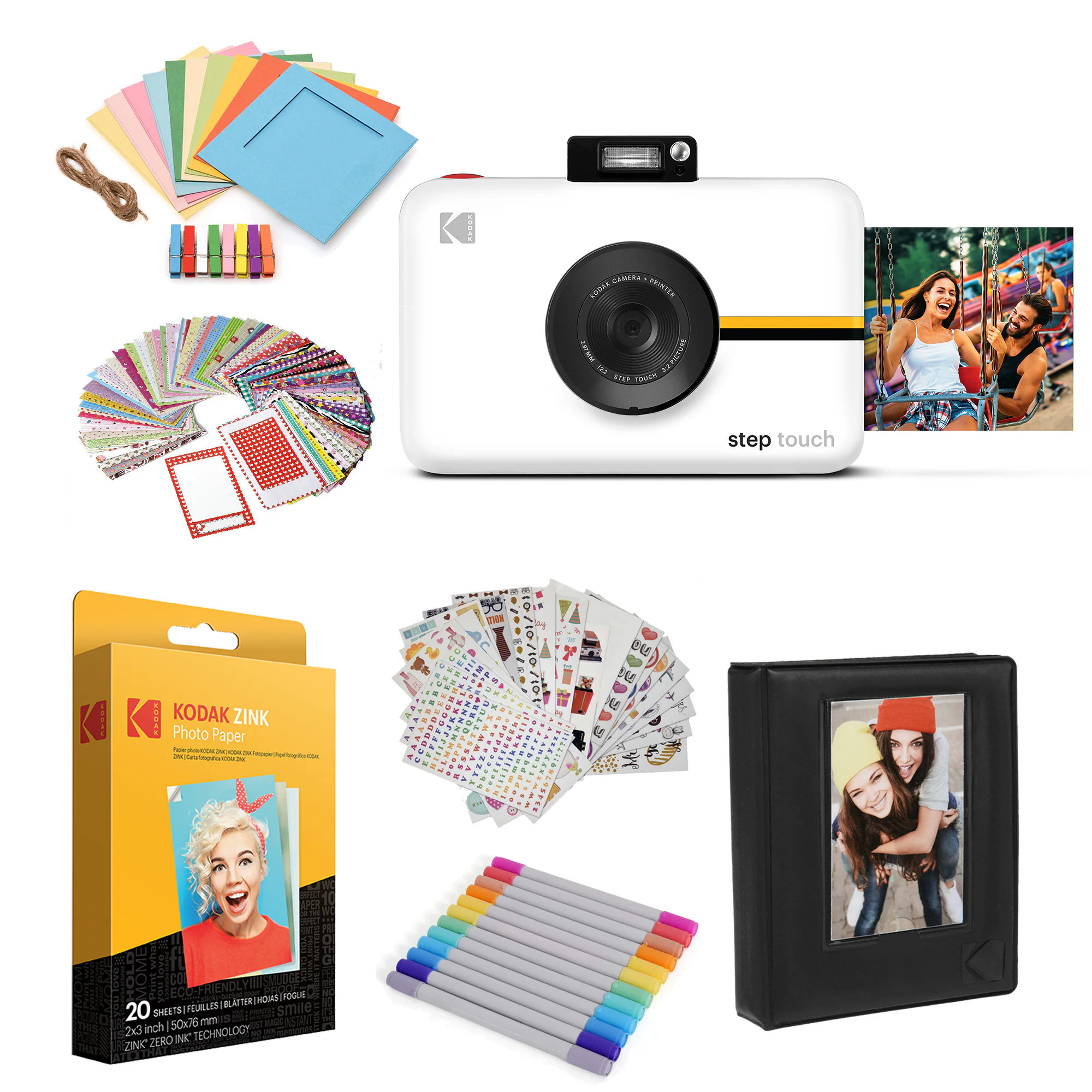 Kodak Step Touch 13MP Instant Camera Starter Bundle with Photo Paper - Photo Album and More - White one_size | AMZRODITC20K1W | Lowe's