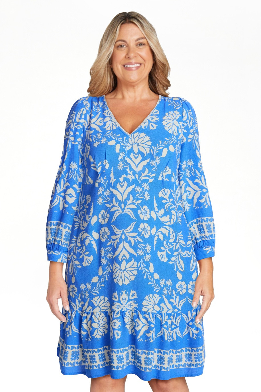 Time and Tru Women's A-Line Border Print Mini Dress, Sizes XS-XXXL | Walmart (US)